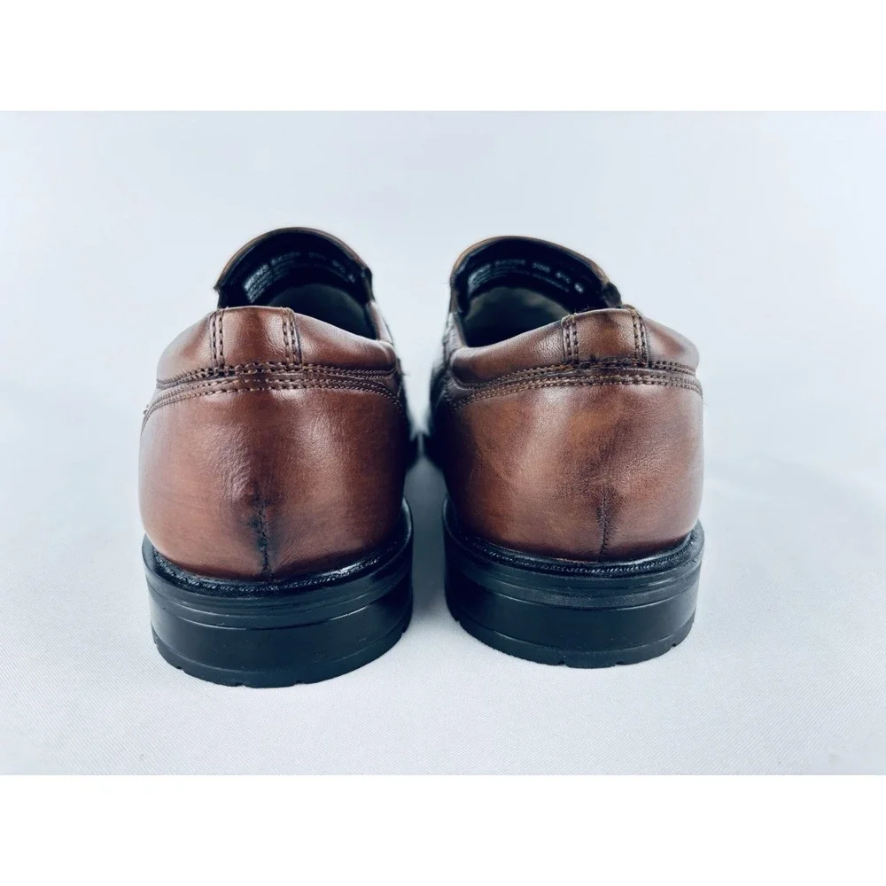 Nunn Bush Mens Calgary Shoes Leather Slip On Moc Toe Loafers Brown Size 9.5 M